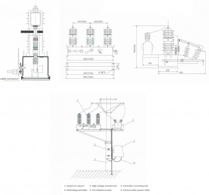 Intelligenter Selbst-Fernsteuerungsleistungsschalter Recloser-Leistungsschalter-12kv 8